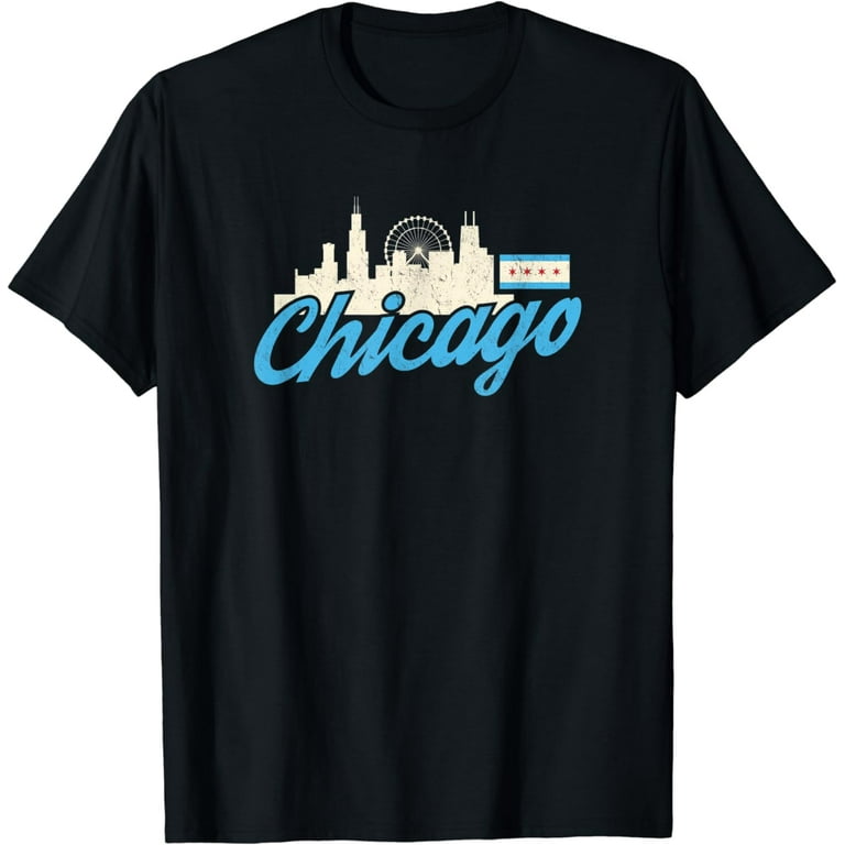 Chicago Skyline Shirt Silhouette IL City Flag Gift T-Shirt Chicago Skyline Shirt Silhouette IL City Flag Gift T-Shirt