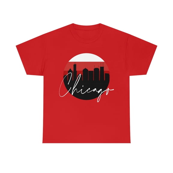 Chicago Skyline Shirt - Unisex Heavy Cotton Tee Shirt