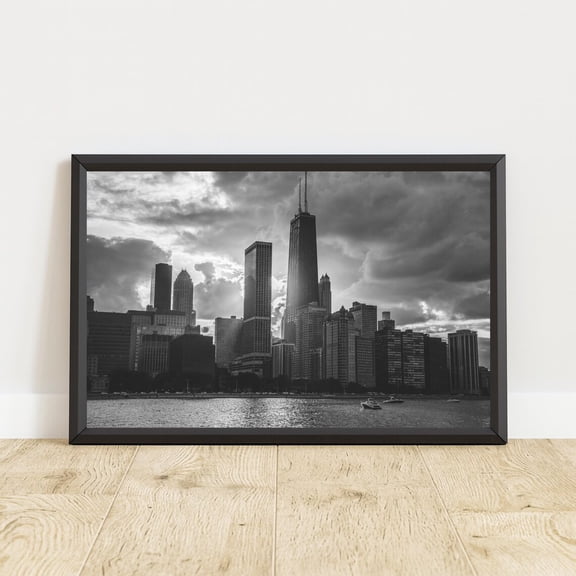 Chicago Skyline Sunset Cityscape Chicago Urban Photography Modern Architecture Poster Unframed Paper Print