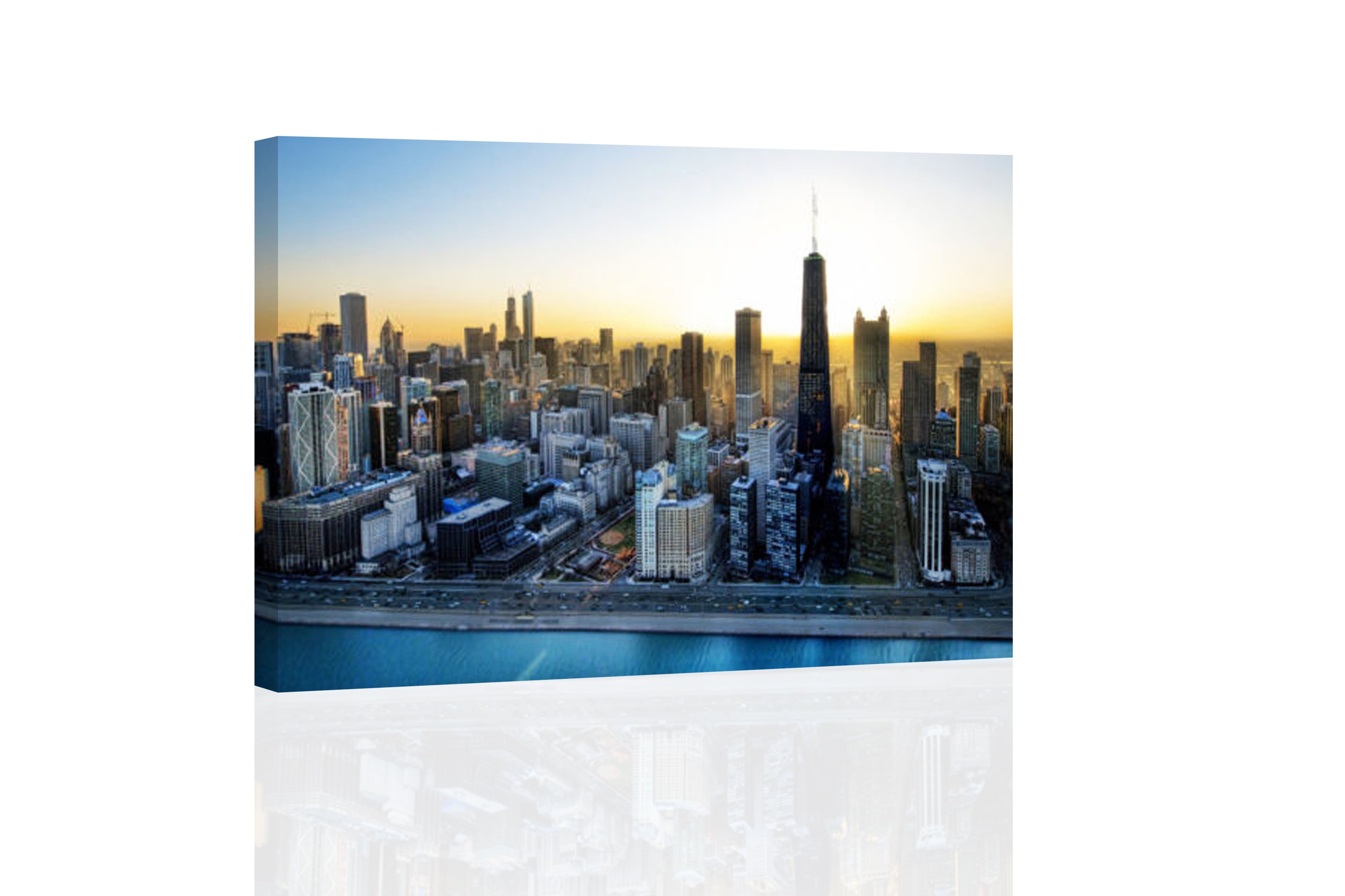 Chicago Skyline - Framed Canvas Print (Option 17
