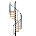 thumbnail image 1 of Chicago Spiral Stair - 47" Diameter - Black with Beech Treads (Height Range: 82-1/2"H - 120-1/4"H), 1 of 7