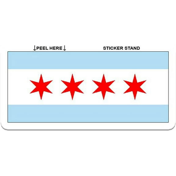 Chicago State Flag- Auto Decal Bumper Sticker