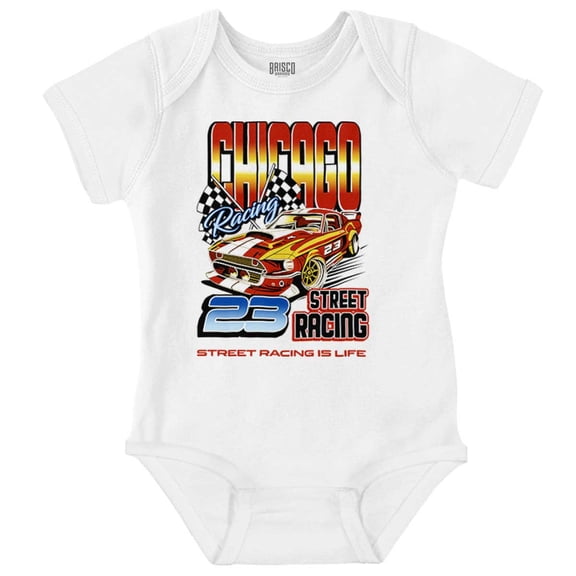 Chicago Street Racing is Live Racecar Bodysuit Jumper Boys Infant Baby Brisco Brands 18M