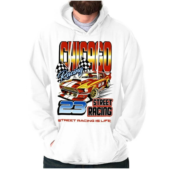 Chicago Street Racing is Live Racecar Hoodie Hooded Sweatshirt Men Brisco Brands S