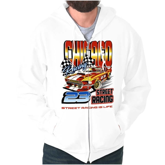 Chicago Street Racing is Live Racecar Zip Hoodie Sweatshirt Men Brisco Brands X