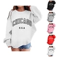 thumbnail image 1 of Chicago Sweatshirts for Girls Kids Long Sleeve Crewneck Cute Casual Graphic Sweatshirt Pullover Tops, 1 of 7