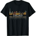 thumbnail image 1 of Chicago T Shirt Chicago City Skyline Lights At Night Gifts Black 3X-Large, 1 of 4