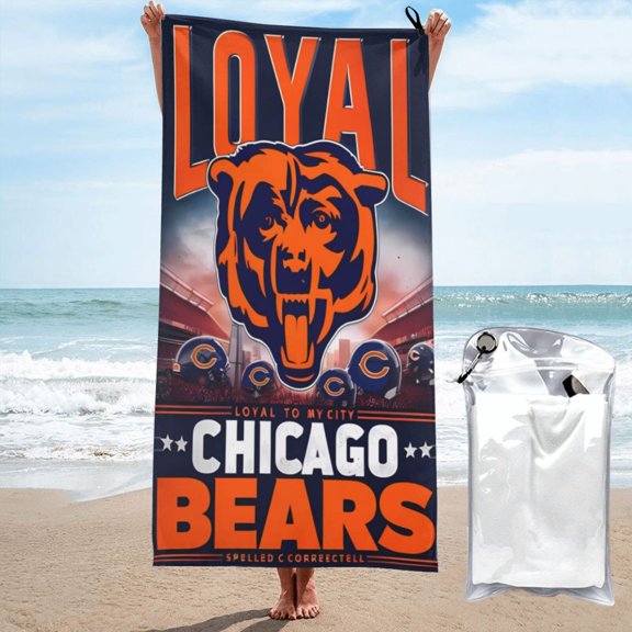 Chicago Team Theme Microfiber Quick-Drying Bath Towel 27.5x55in Skin-Friendly Absorbent Bath Towel Beach Towel Sports Sweat-Absorbent Towel Lightweight Portable Bath Towel