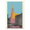 thumbnail image 1 of Chicago Temple - by Chicago Rapid Transit - Vintage Travel Poster by Rocco D. Navigato c.1925 - 8 x 12 inch Vintage Metal Tin Sign, 1 of 1