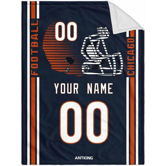 Chicago Throw Blanket Custom Any Name and Number for Men Women Youth Gifts