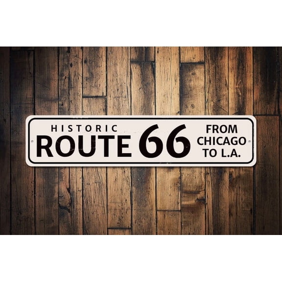 Chicago To LA Route 66 Sign Historic US Road Sign Road Name Sign Topographer Gift Custom Route 66 Decor - Route Decor - Size: 16 x 4 Inches