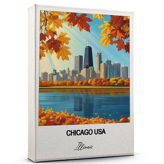 Chicago USA Travel Wall Decor  Scenic Travel Canvas Print of Illinois Canvas  Beautiful Gift for Home, Office, or Living Space