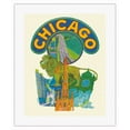 thumbnail image 1 of Chicago - Vintage Travel Poster by David Klein c.1955 - Fine Art Rolled Canvas Print 16in x 20in, 1 of 4