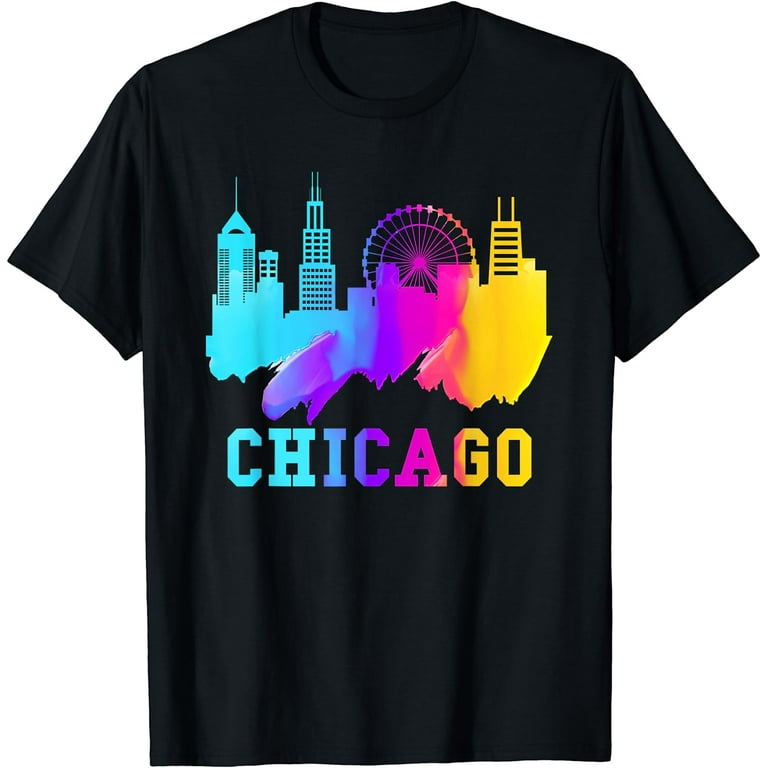 Chicago Illinois Slyline Colorful T-Shirt Chicago Illinois Slyline Colorful T-Shirt