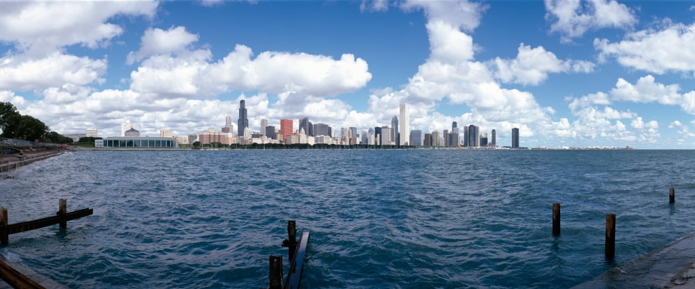 Chicago Waterfront Adler Planetarium Illinois Canvas Art - Panoramic Images (36 x 12)