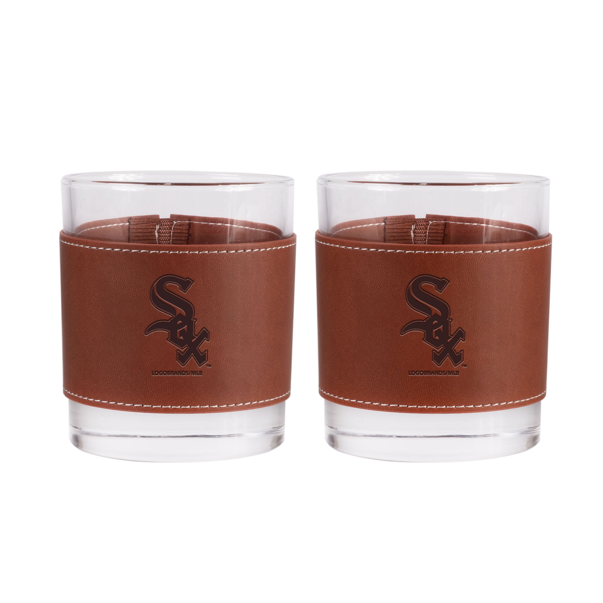 Chicago White Sox 2-Pack 12oz Rocks Glass with Leather Wrap - Walmart.com