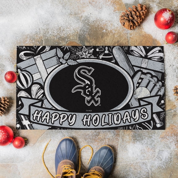 Chicago White Sox 28" x 16" Happy Holidays Christmas Turf Door Mat