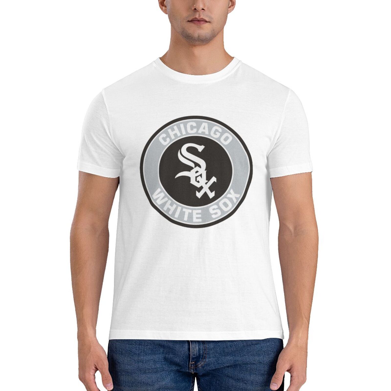 ChicagoWhiteSox Men's TShirts Casual Short Sleeve Crewneck Tshirt