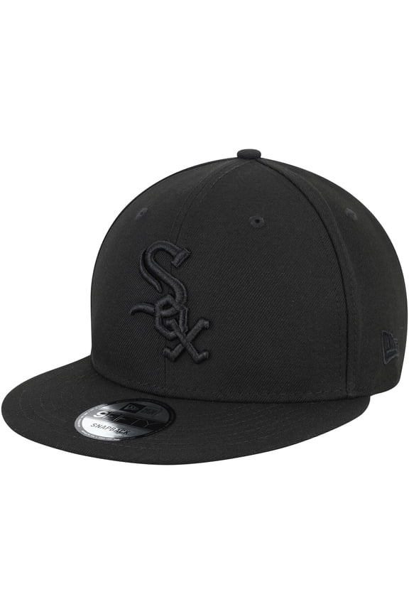 Chicago White Sox New Era Black on Black 9FIFTY Team Snapback Adjustable Hat - Black