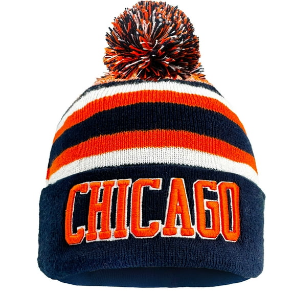 Chicago Winter Cities Beanie Hat Football Knit Cap Sport Fans Fashion Toque for Gifts