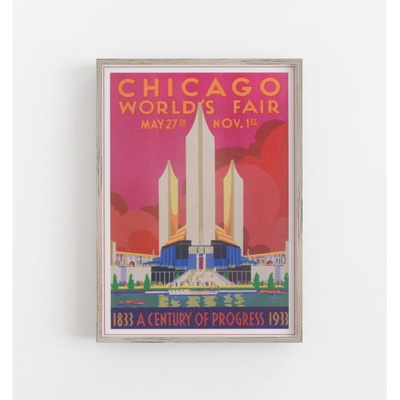 Chicago World’s Fair Poster, Unframed Paper Poster 8x10in