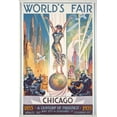 thumbnail image 1 of Chicago World's Fair Poster, Woman on Globe, Vintage Advertisement (12x18 Wall Art Poster, Room Decor), 1 of 3
