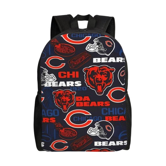 Chicago Youth Large Capacity Backpack Multifunctional Travel Backpack Waterproof Schoolbag Laptop Bag Men and Women Sports Backpack American Football Fan Gift