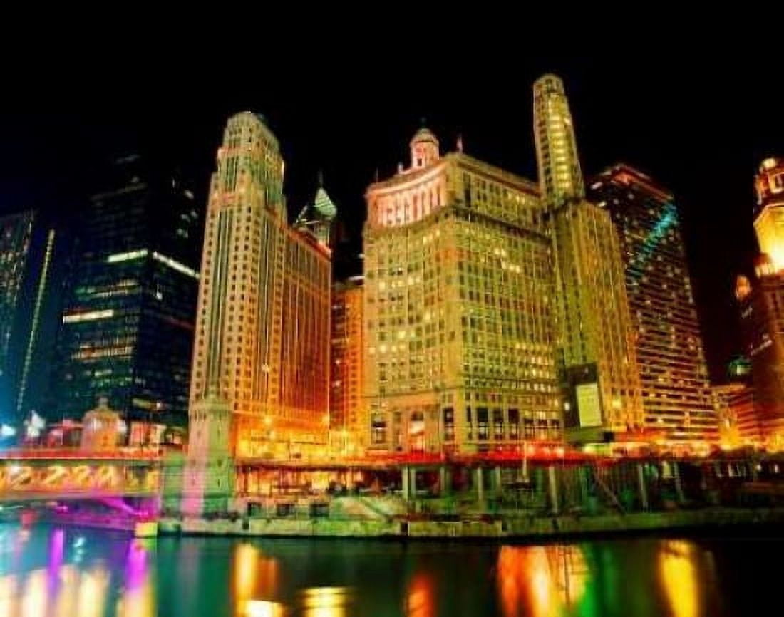 Chicago at Night II Canvas Art - Bob Stefko (24 x 30)