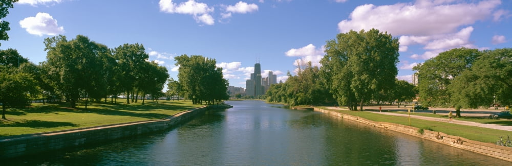 Chicago from Lincoln Park Illinois Canvas Art - Panoramic Images (27 x 9)