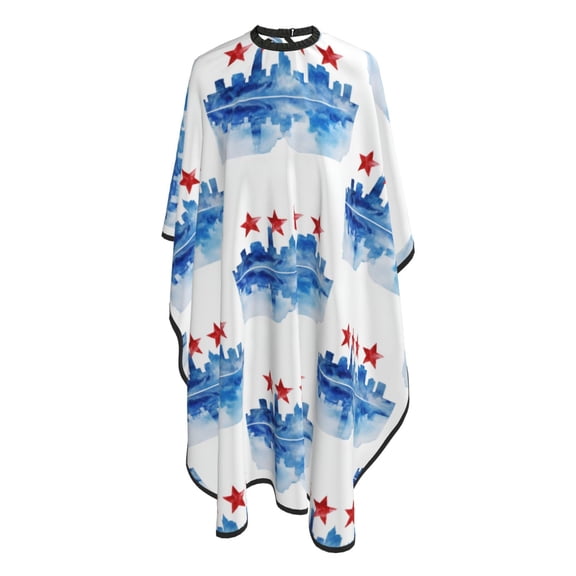 Chicagoan City Flag Art Barber Cape Adjustable Hair Cutting Salon Cape for Unisex, Perfect for Men Women 66 55