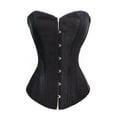 thumbnail image 1 of Chicastic Black Satin Sexy Strong Boned Corset Lace Up Bustier Top - XX-Large, 1 of 3