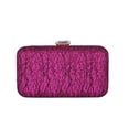 thumbnail image 1 of Chicastic Sparkle Hard Box Wedding Evening Clutch Purse With Rhinestone Closure - Fuchsia Pink, 1 of 2