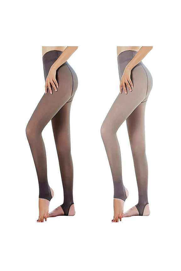 Up to 65 off!Chiccall 2PC Fleece Lined Tights for Women, High Waist Fake Translucent Tights Winter Warm Sheertex Tights Open-Toe Thick Pantyhose Elastic Stretchy Leggings on Clearance
