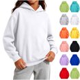 thumbnail image 1 of Chiccall Basic Solid Hooded Sweatshirt for Kids Oversized Street Style Soft Fleece Daily Hoodies for Girls, 1 of 5