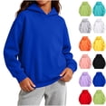 thumbnail image 1 of Chiccall Basic Solid Hooded Sweatshirt for Kids Oversized Street Style Soft Fleece Daily Hoodies for Girls, 1 of 6