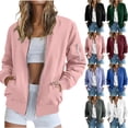 thumbnail image 1 of Chiccall Bomber Jackets for Women Lightweight Comfy Full Zip Long Sleeve Casual Coat Casual Everyday Outerwear, 1 of 6