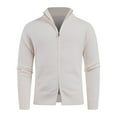 thumbnail image 1 of Chiccall Cardigan Sweaters for Men 2-Way Zipper Knitted Stand Collar Cardigan Casual Comfy Sweater, 1 of 8