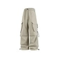 thumbnail image 1 of Chiccall Cargo Pants for Men Baggy Wide Leg Toggles Pleated Pants Streetwear Elastic Waist Drawstring Parachute Pants with Pockets, 1 of 2