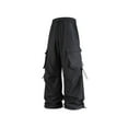 thumbnail image 1 of Chiccall Cargo Pants for Men Baggy Wide Leg Toggles Pleated Pants Streetwear Elastic Waist Drawstring Parachute Pants with Pockets, 1 of 2