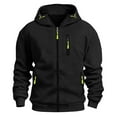 thumbnail image 1 of Chiccall Casual Fleece Hoodies for Men Full Zip Long Sleeve Sweatshirt with 3 Zipper Pockets Workout Hooded Jacket, 1 of 4