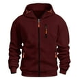 thumbnail image 1 of Chiccall Casual Fleece Hoodies for Men Full Zip Long Sleeve Sweatshirt with 3 Zipper Pockets Workout Hooded Jacket, 1 of 4