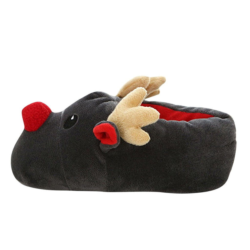 Cute Christmas Elk Slippers For Women & Men - Smiley Face Animal House Shoes (Bear White)