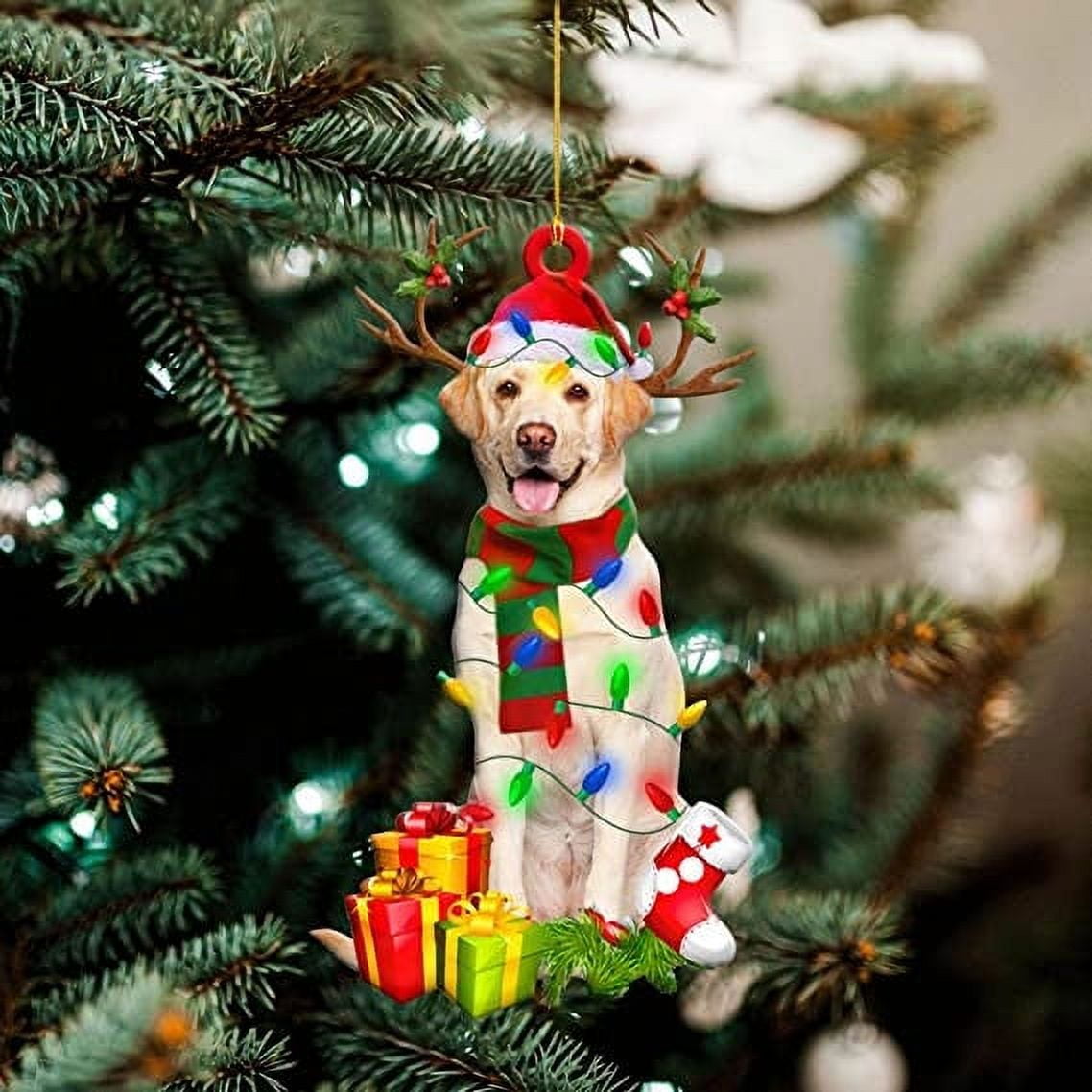 Chiccall Christmas Tree Bauble With Christmas Hat Wooden Christmas