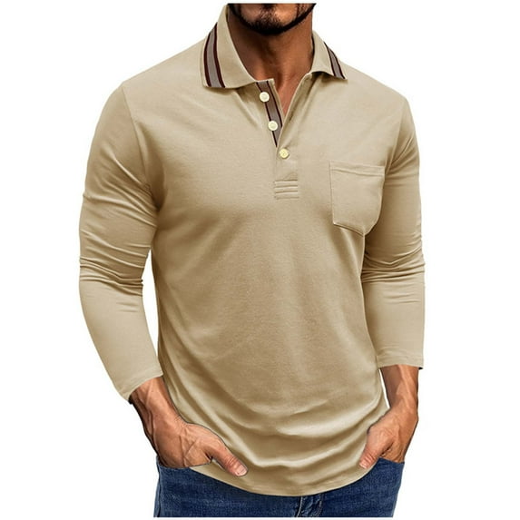 Chiccall Cotton Shirts Casual Button Up Shirts Long Sleeve Vintage Stiped Collar Pullover Tee Tops with Pocket