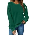 thumbnail image 1 of Chiccall Crew Neck Sweatshirts for Women Pullover Sweatshirts Fall Casual Loose Fit Long Sleeve Tops with Sleeve Zip Pocket, 1 of 4