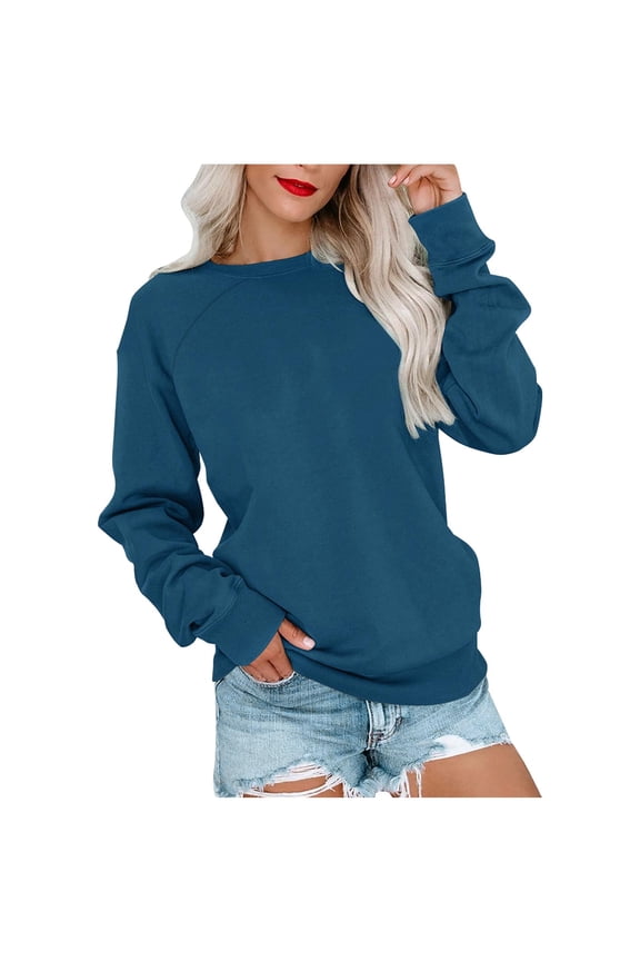 Crew Neck Sweatshirts for Women Pullover Sweatshirts Fall Casual Loose Fit Long Sleeve Tops