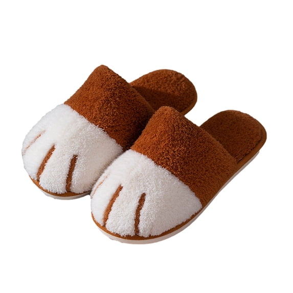 Chiccall Dog Fuzzy Animal Plush Slippers, Cute Puppy House Shoes Cozy Slides Warm Soft Plush Bedroom Slippers Indoor Outdoor House Slippers for Women and Girls,on Clearance