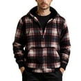 thumbnail image 1 of Chiccall Flannel Hoodies for Men Fleece Lined Zip Up Hooded Sweatshirt Winter Warm Comfy Plaid Coats with Pockets, 1 of 5