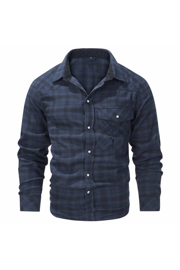 Flannel Shirt for Men Western Vintage Pearl Snap Shirts Lightweight Casual Cozy Mens Plaid Shirt with Pocket