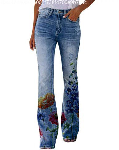 Women's Flare Denim Pants - Mid Rise Bell Bottom Jeans With Stretch Fit | Slimming Wide Leg Flare For Casual Wear - View #10